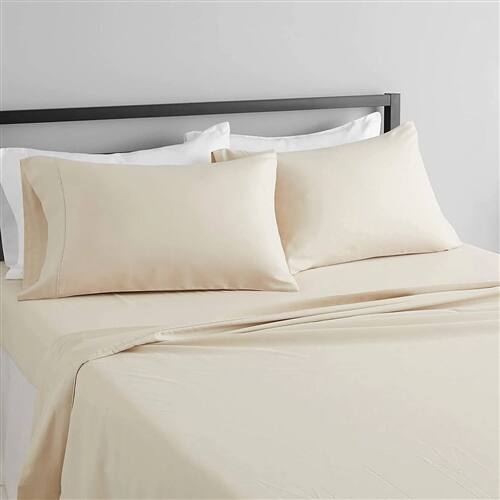 Angle. SlickBlue - Soft 3-Piece Sheet Set for Comfortable, Everyday Bedding - Ivory.