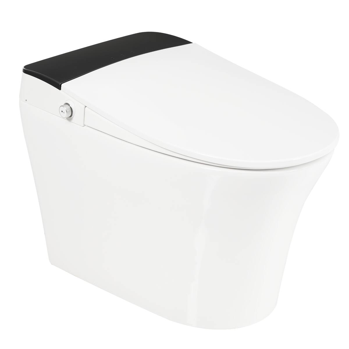 Alt View 6. Loheer - Loheer One Piece Smart Toilet with Heated Seat Automatic Flush and Night Light - White and gray.