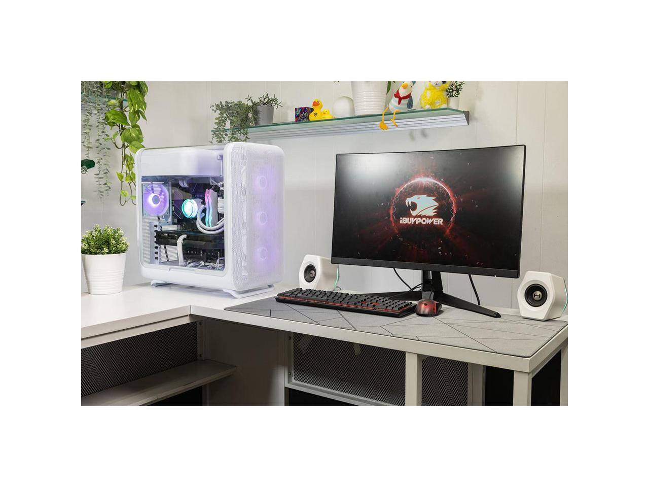 Alt View 7. iBUYPOWER - iBUYPOWER N/A Gaming PC Desktop - Intel Core Ultra 9 285, NVIDIA GeForce RTX 5070 12GB, 32GB DDR5 RGB RAM, 1TB NVMe SSD - White.