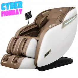 MassaMax - MD906 Massage Chair Full Body Zero Gravity Recliner Shiatsu SL Track,with Heating, Foot & Calf Massage - Beige