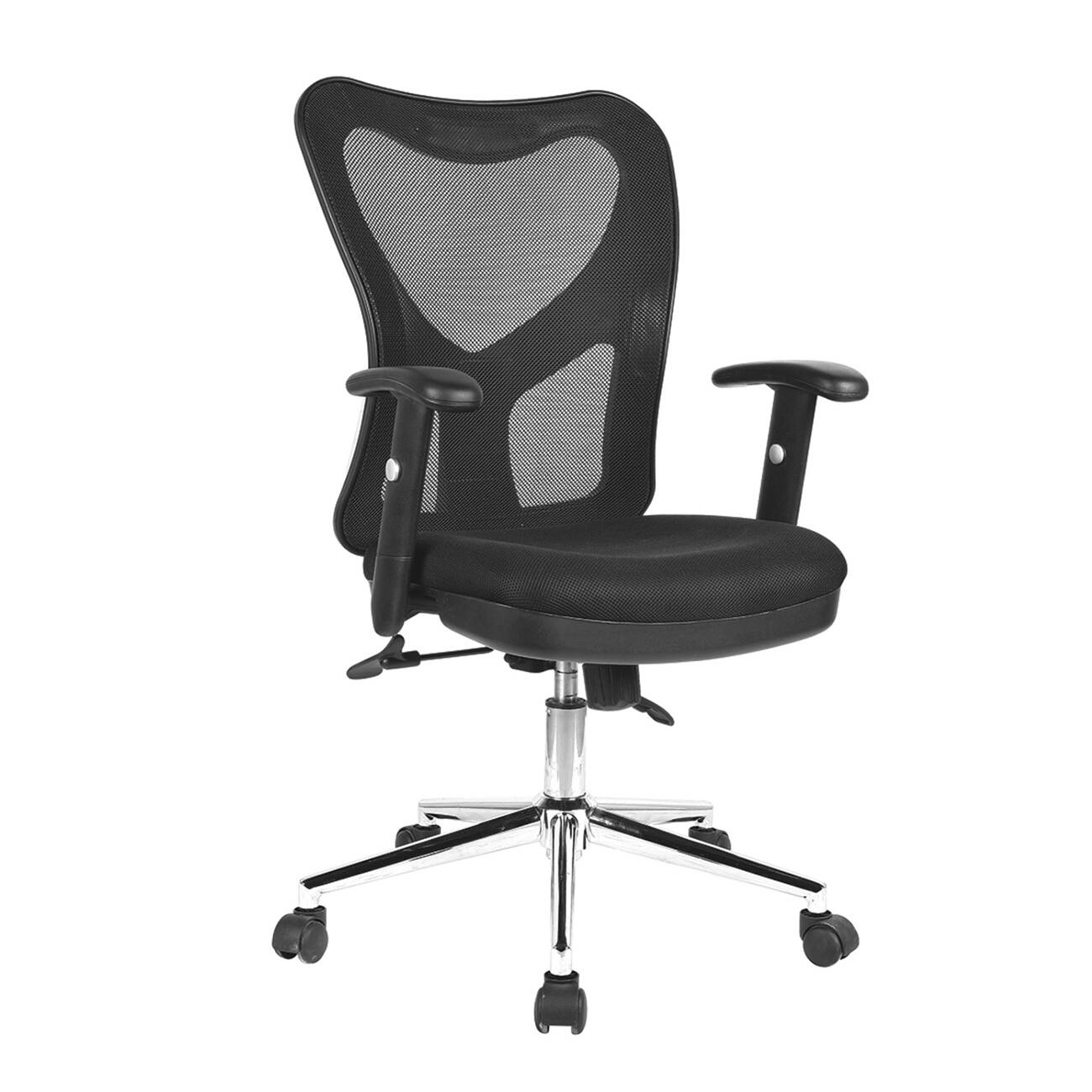 Spaco - High Back Mesh Executive Office Chair With Chrome Base, for Home Office Work - Black