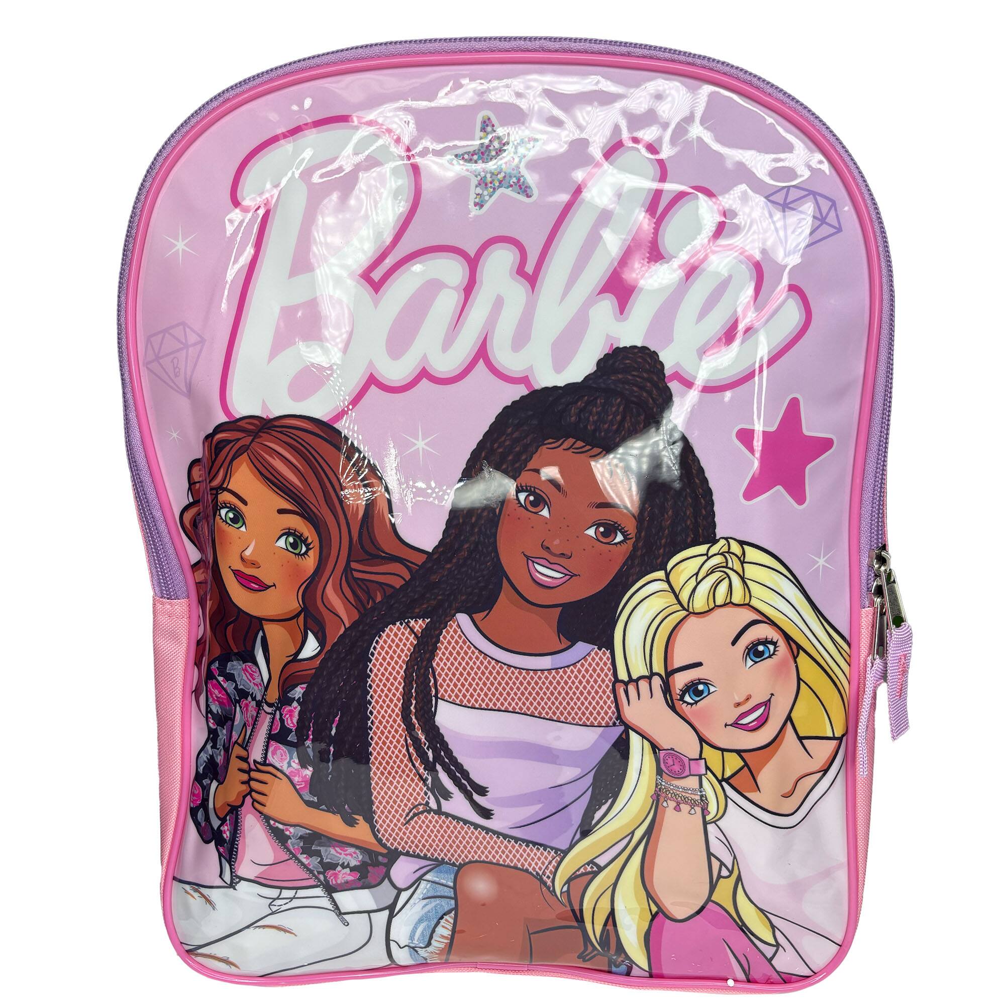 Alt View 1. UPD - Barbie and Friends 15" Pink School Backpack for Girls - Multicolored.
