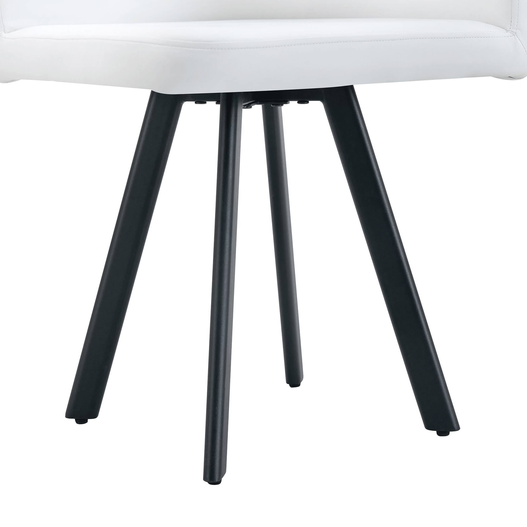 Alt View 6. Loheer - Modern PU Dining Chairs Set of 6 Mixed Design Seating for Kitchen - White.