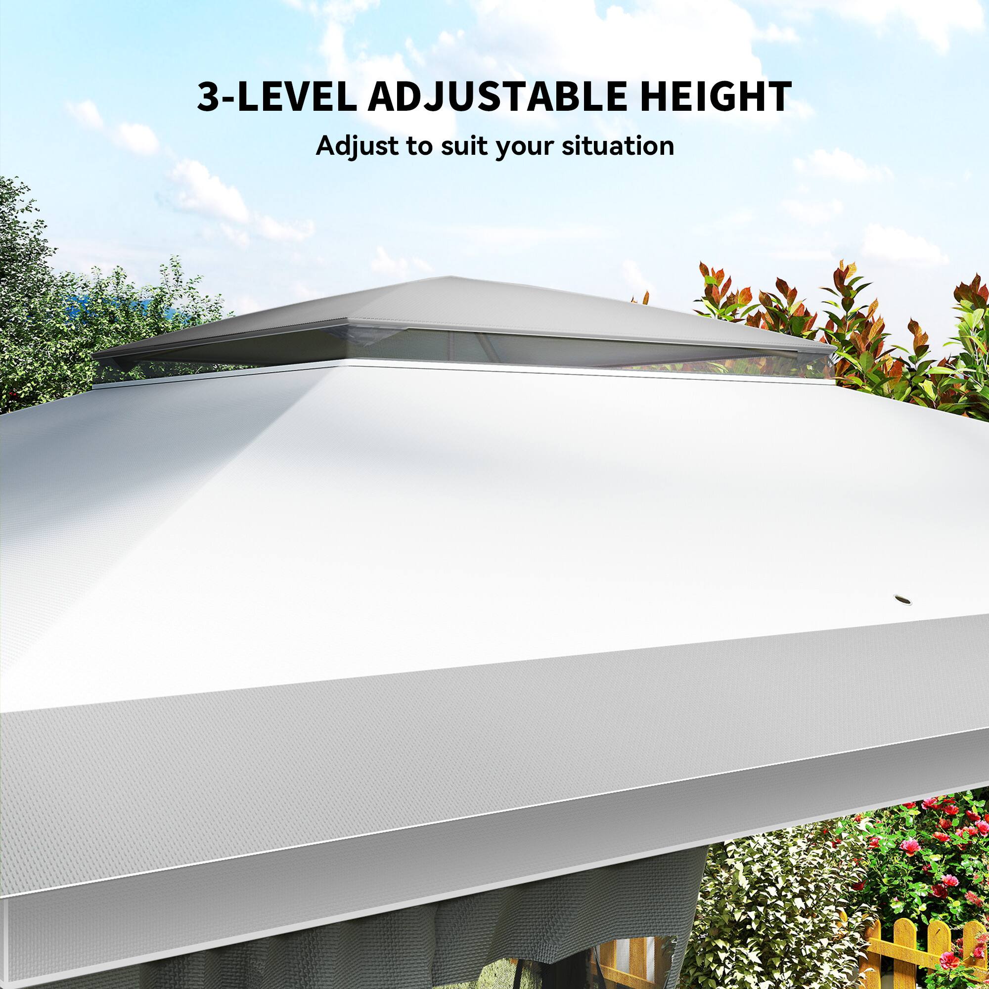 3-LEVEL ADJUSTABLE HEIGHT  
Adjust to suit your situation