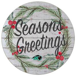 Jardine - Nichols College Bison 20'' x 20'' Season's Greetings Circle - White