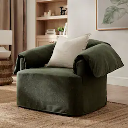 Lark Slipcovered Fabric Oversized Armchair by Modway - Sage