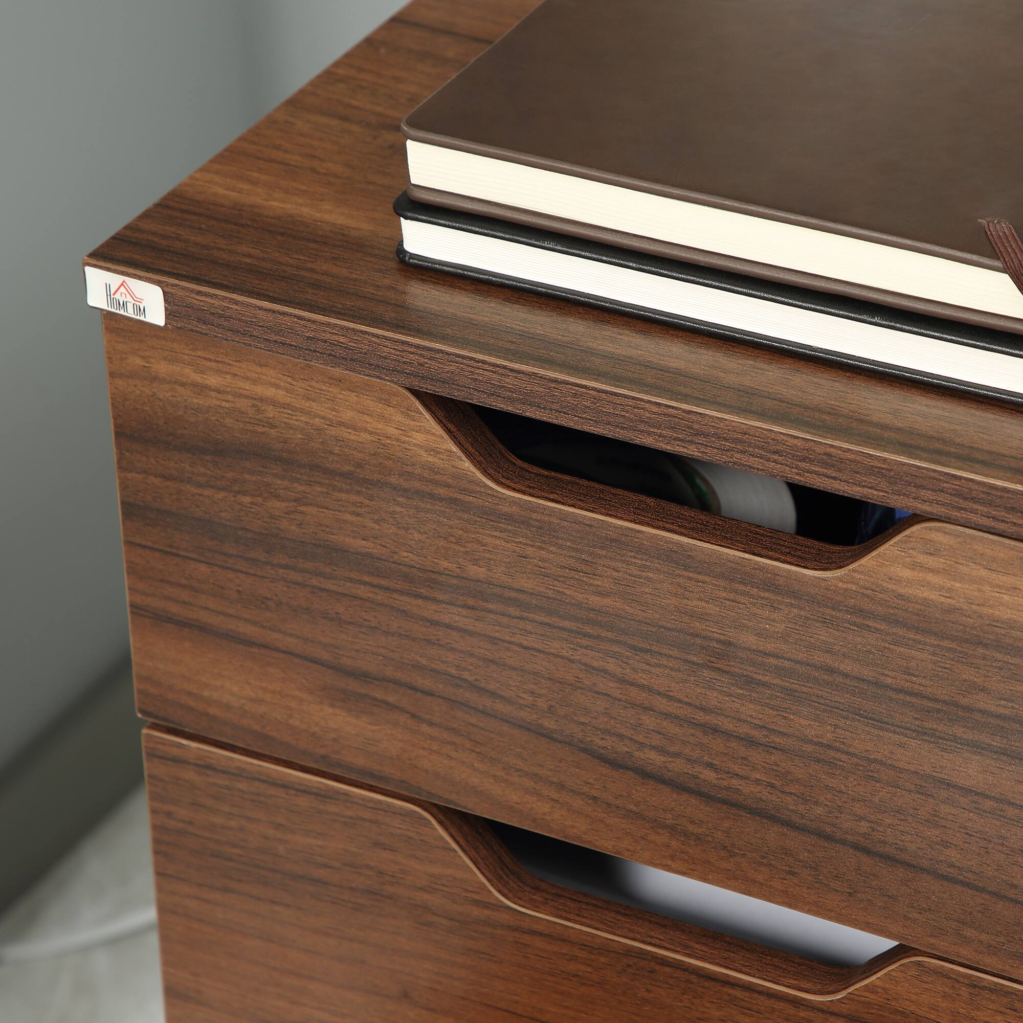 Alt View 7. Homcom - Cabinet Storage Organizer with Caster Wheels - Brown.