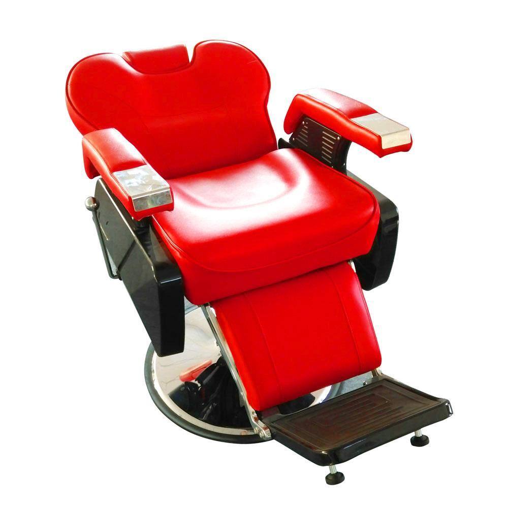 Left. Winado - Heavy Duty Hydraulic Recline Barber Chair Barbershop Equipment with Adjustable Headrest & Footrest for Beauty Salon Spa - Red.