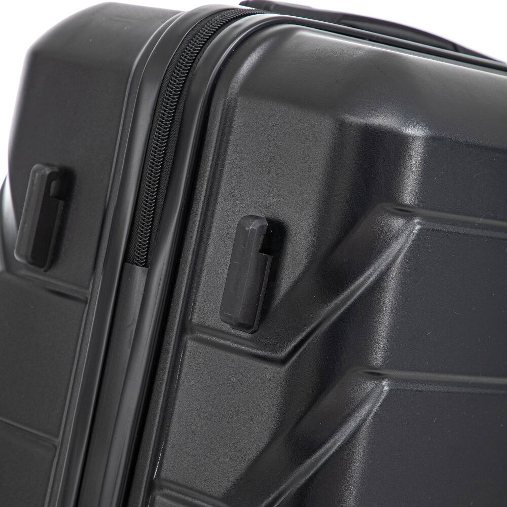 Angle. Ropilly - Ropilly 3 Piece Luggage Set Hard Shell Suitcase ABS Spinner Luggage with Combination Lock Black - Black.