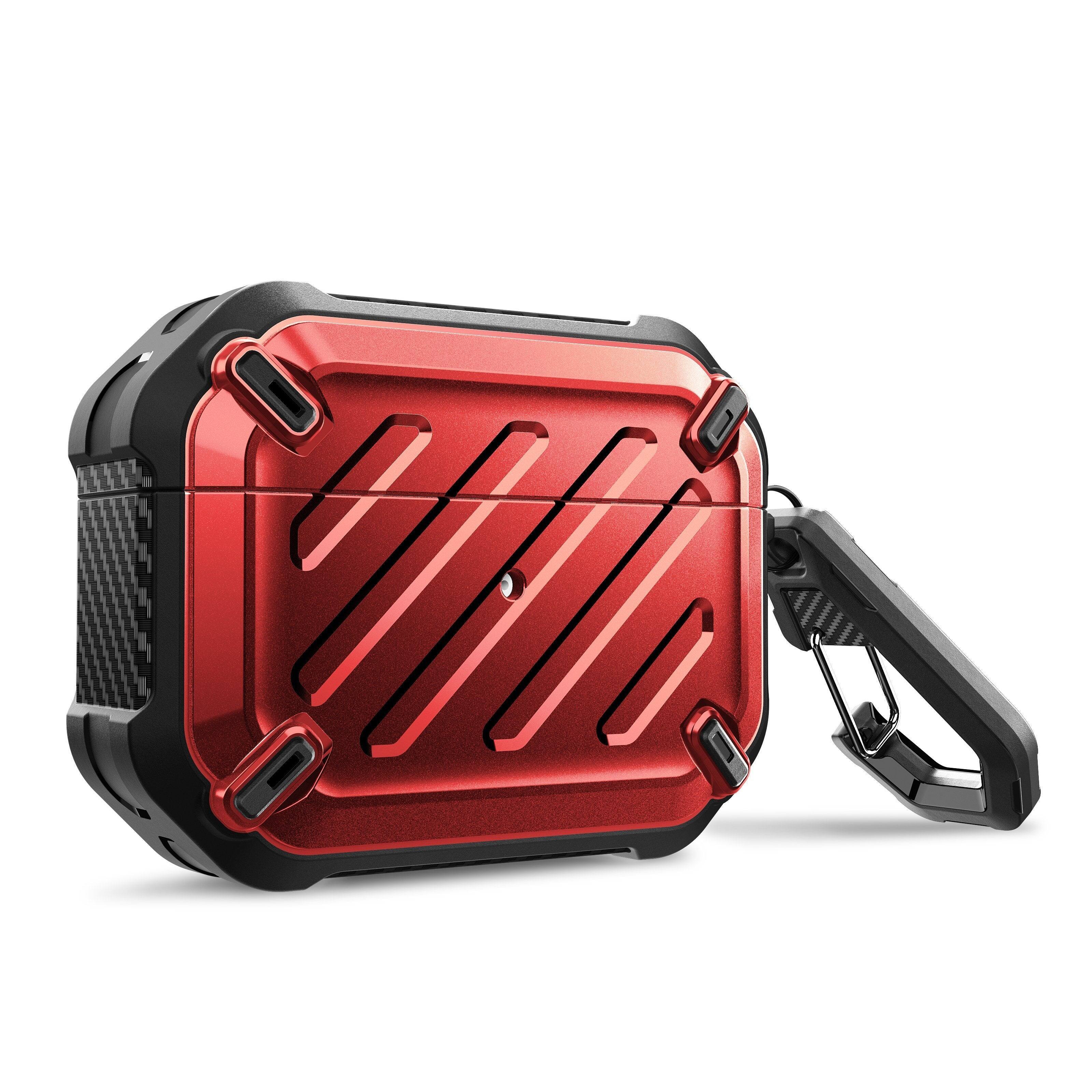 Alt View 2. SUPCASE - Apple AirPods Pro 1 & 2 Unicorn Beetle PRO Rugged Case Waterproof Case - Metallic Red.