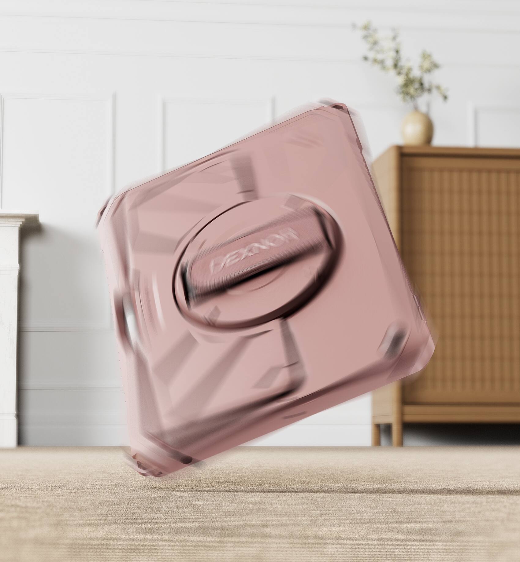 Alt View 2. Dexnor - for iPad 9th/8th/7th Gen Rugged Case with 360° Rotating Hand Strap, Pencil Holder Shockproof Full-Body Bumper Cover - Peony Pink.