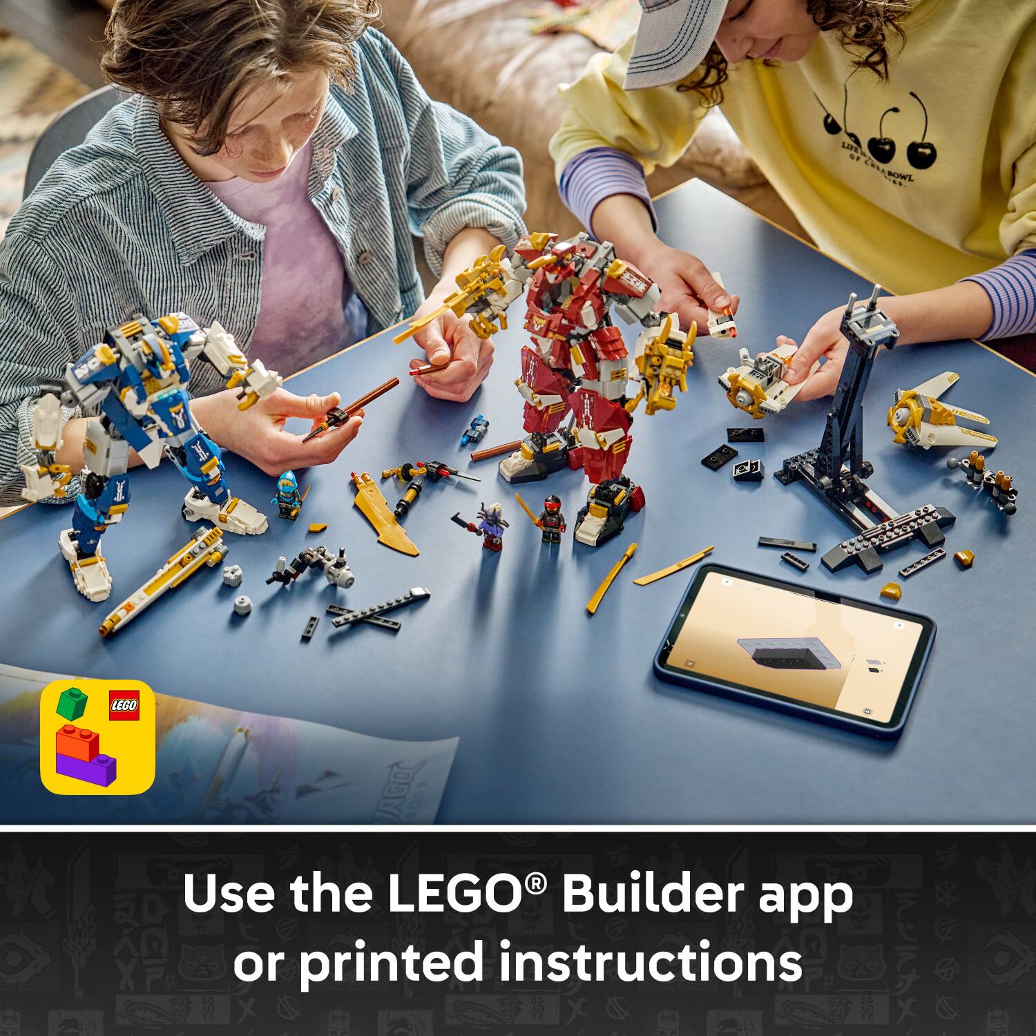 Use the LEGO® Builder app or printed instructions