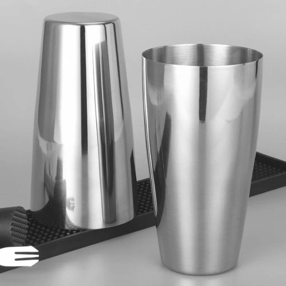 Back. Malletson - Boston Shaker, Cocktail Shaker, 16 OZ & 20 OZ Mixers, 18/8 Stainless Steel - Silver.