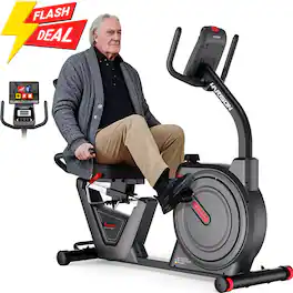 HARISON - Semi Commercial Magnetic Recumbent Exercise Bike 450LB Capacity for Seniors Adults (BBB51) - Black