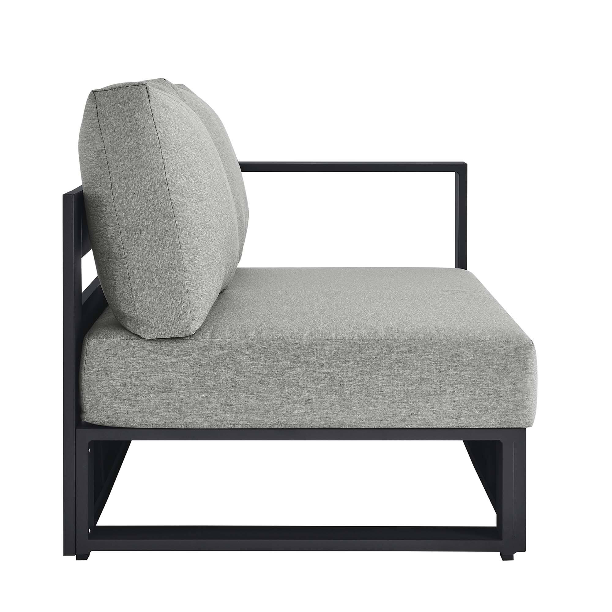 Alt View 2. Modway - Tahoe Outdoor Patio Powder-Coated Aluminum Modular Right-Facing Loveseat by Modway - Gray Gray.