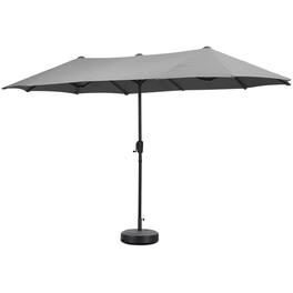 Ainfox - 13ft Large Patio Umbrella Outdoor Market Umbrella UV ProtectionSturdy Framew/Easy Crank for Yard,Poolside,Deck - Gray