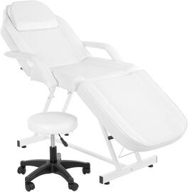 Winado - Professional Spa Massage Facial Bed with Hydraulic Stool & Adjustable Backrest & Leg Support for Massage Tattoo Waxing - White
