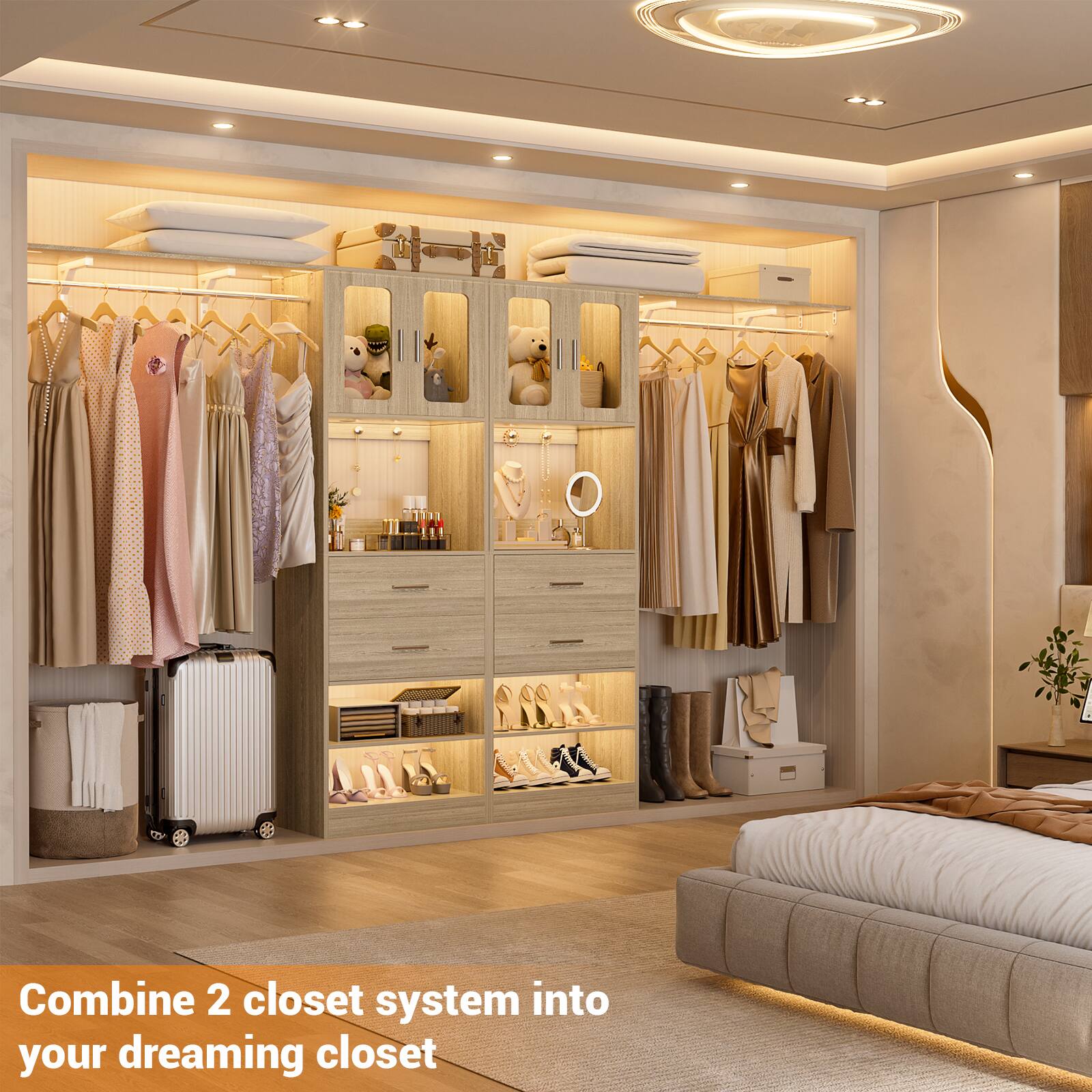 Combine 2 closet systems into your dreaming closet
