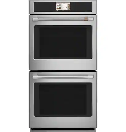 Front. Café - 27" Smart Built-In Double Electric Convection Wall Oven with Air Fry and Precision Cooking Modes - Stainless Steel.