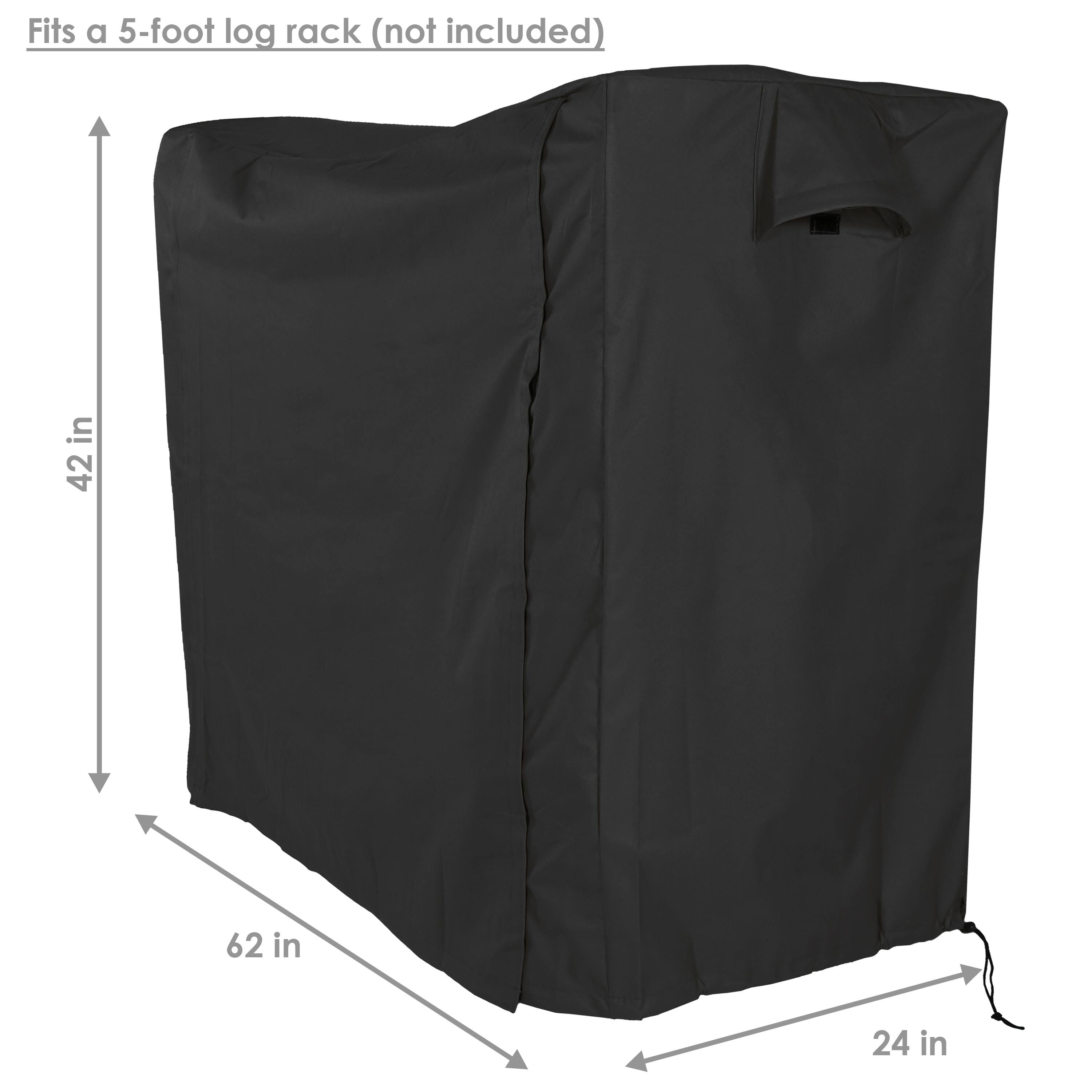 Fits a 5-foot log rack (not included)

42 in  
62 in  
24 in