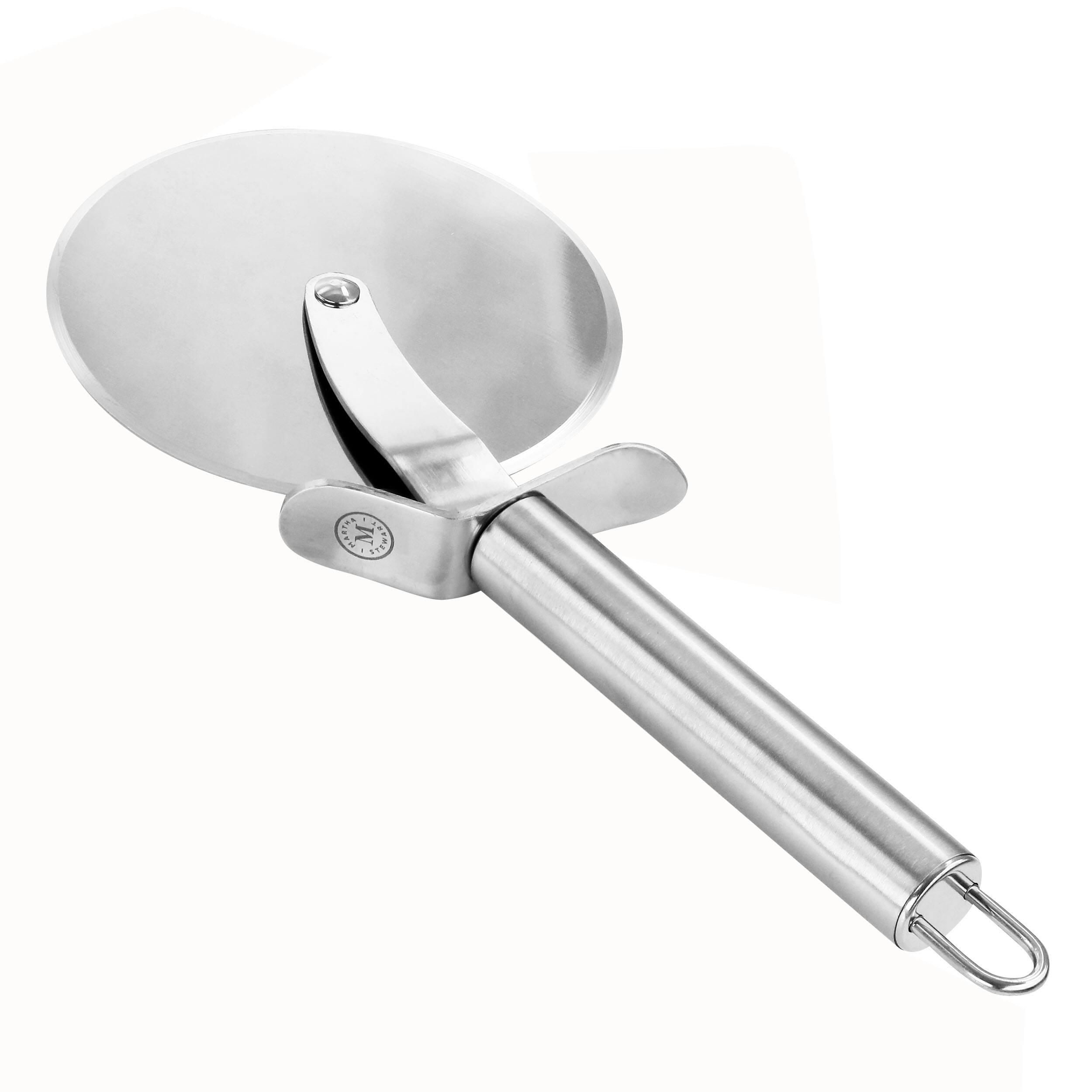 Front. Martha Stewart - Martha Stewart Stainless Steel 4in Pizza Cutter Kitchen Utensil - Silver.
