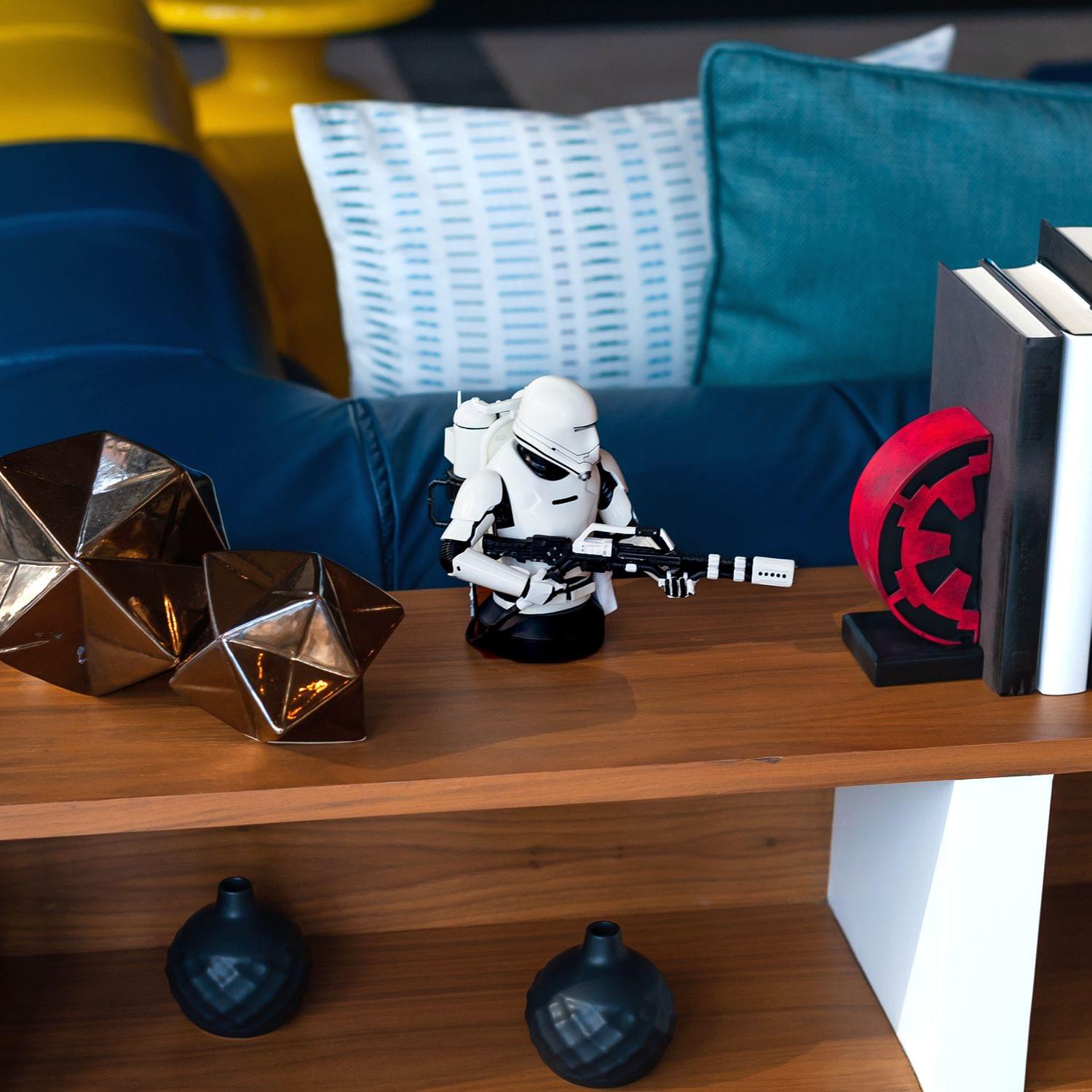 Alt View 4. Star Wars - Star Wars First Order Flametrooper Figure Statue | 7-Inch Character Resin Bust - White/Black.