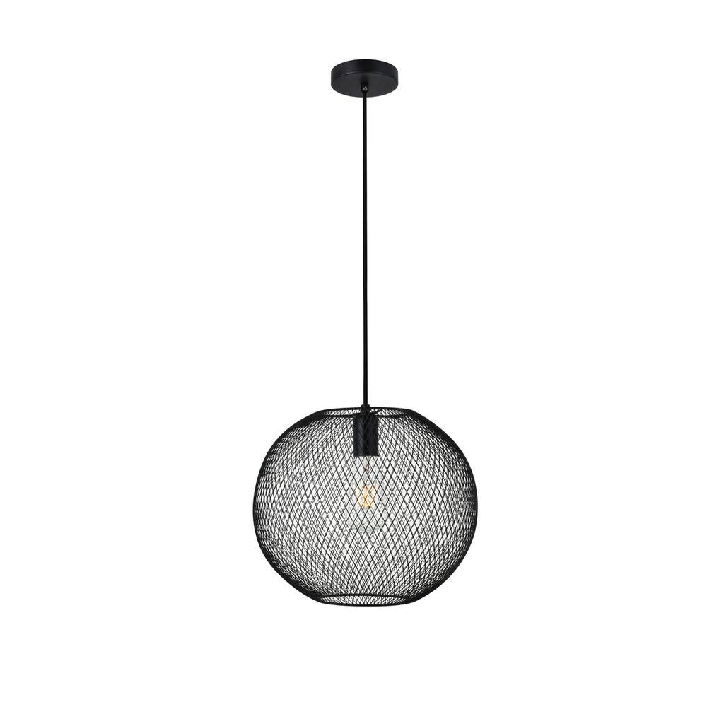 Alt View 3. Living District - Keller 1 Light Black Pendant - Black.