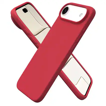 Front. Ornarto - ORNARTO Designed for iPhone Air Case 6.5", Liquid Silicone Soft Gel Rubber Shockproof Protective Case-Red - Red.