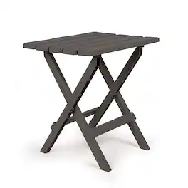 Camco - 51885 Large Adirondack Portable Outdoor Furniture Folding Table, Charcoal - Gray