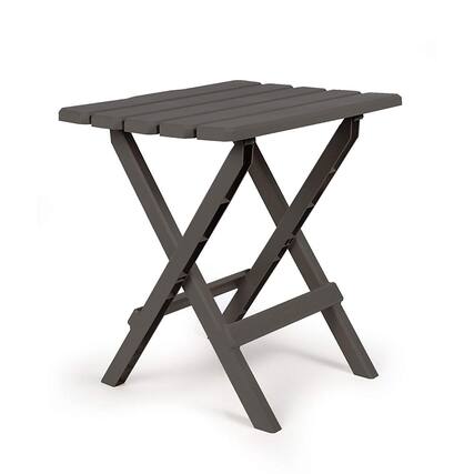 Front. Camco - Camco 51885 Large Adirondack Portable Outdoor Furniture Folding Table, Charcoal - Gray.