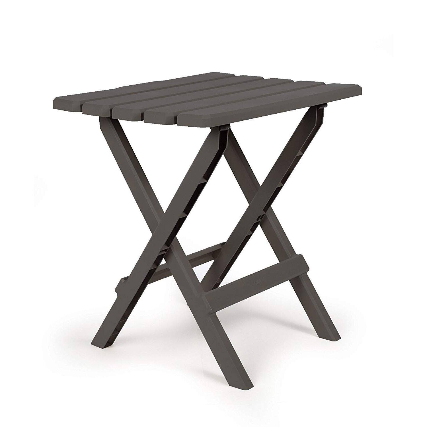 Front. Camco - Camco 51885 Large Adirondack Portable Outdoor Furniture Folding Table, Charcoal - Gray.