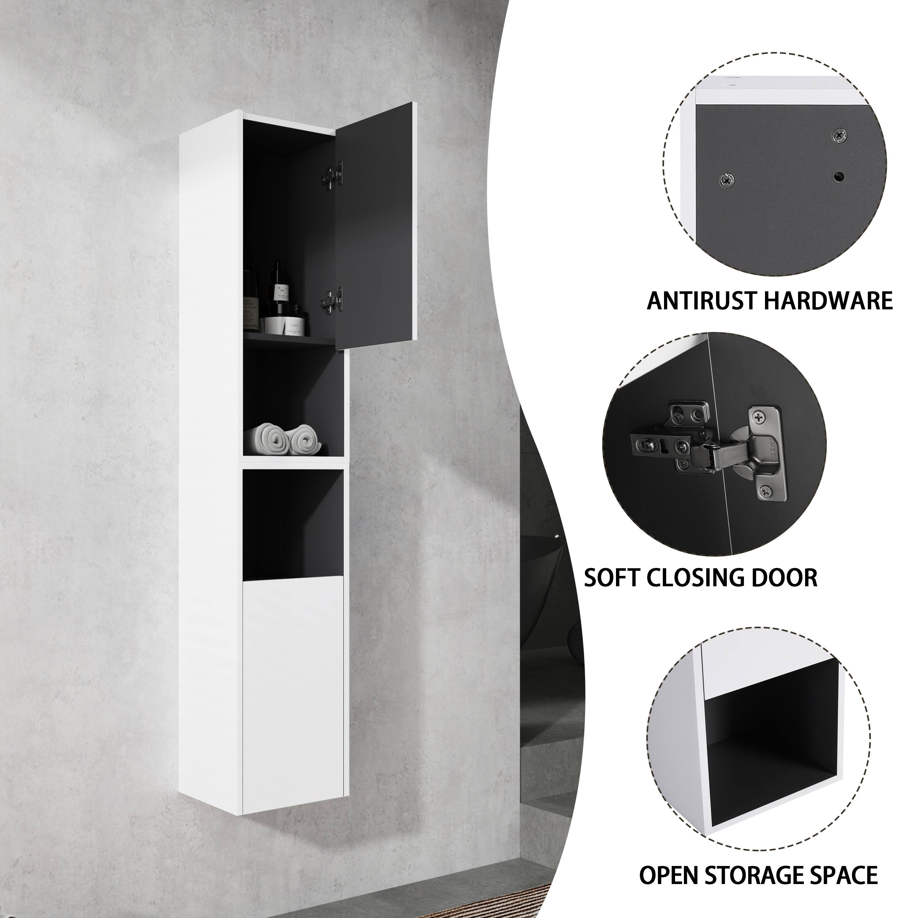 - ANTIRUST HARDWARE
- SOFT CLOSING DOOR
- OPEN STORAGE SPACE