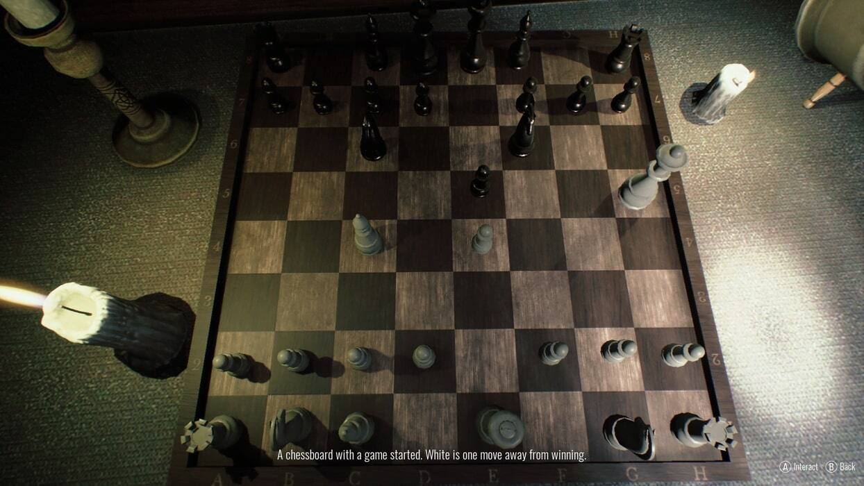 D H 8 7 6 9 5 5 4 4 3 8 2 2 A A chessboard with a game started. White is one move away from winning. C D E F G H A Interact B Back