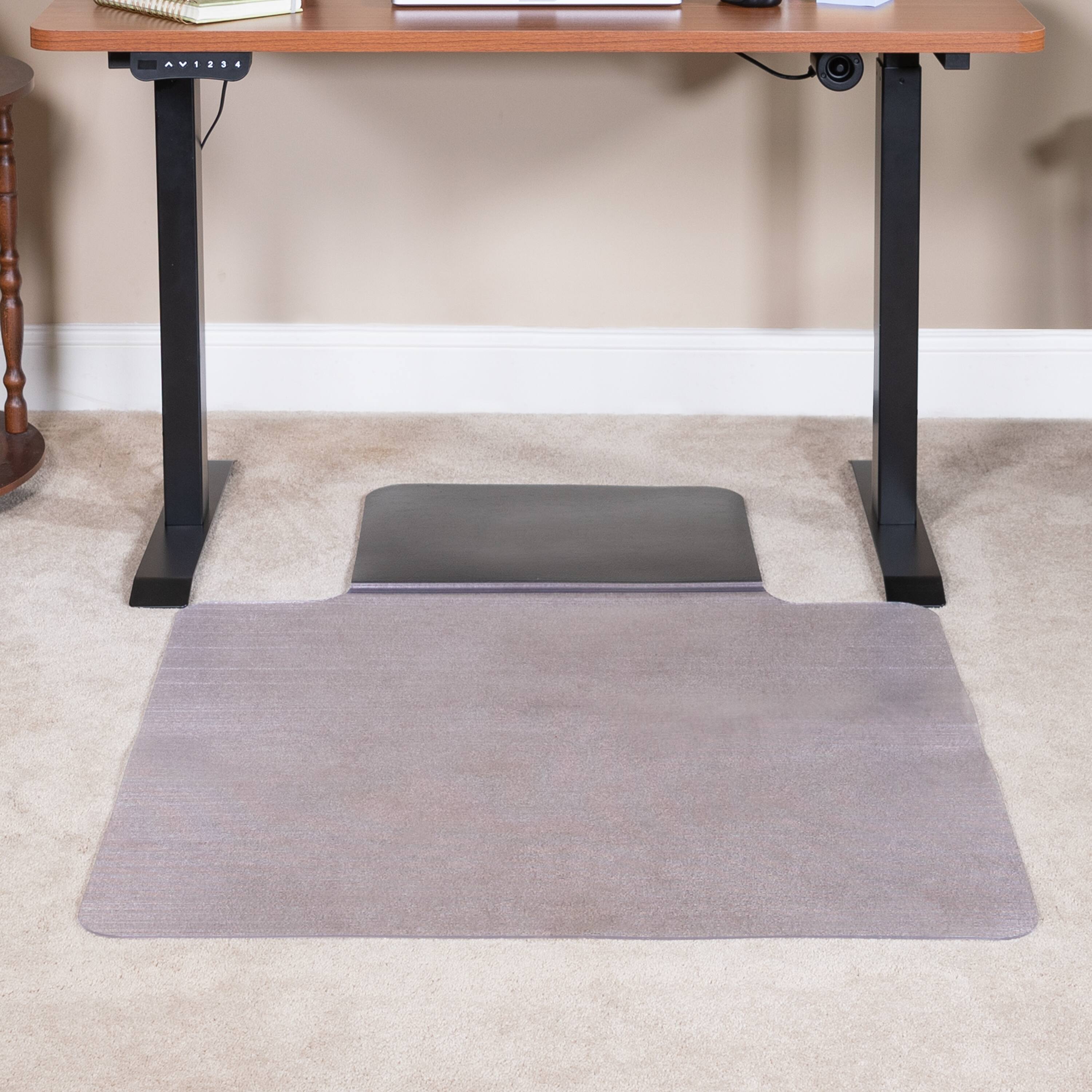 Alt View 1. Emma + Oliver - Ergonomic Sit or Stand Chair Mat with Hinged Cushioned Mat - Anti-Fatigue Mat - Black and Clear.