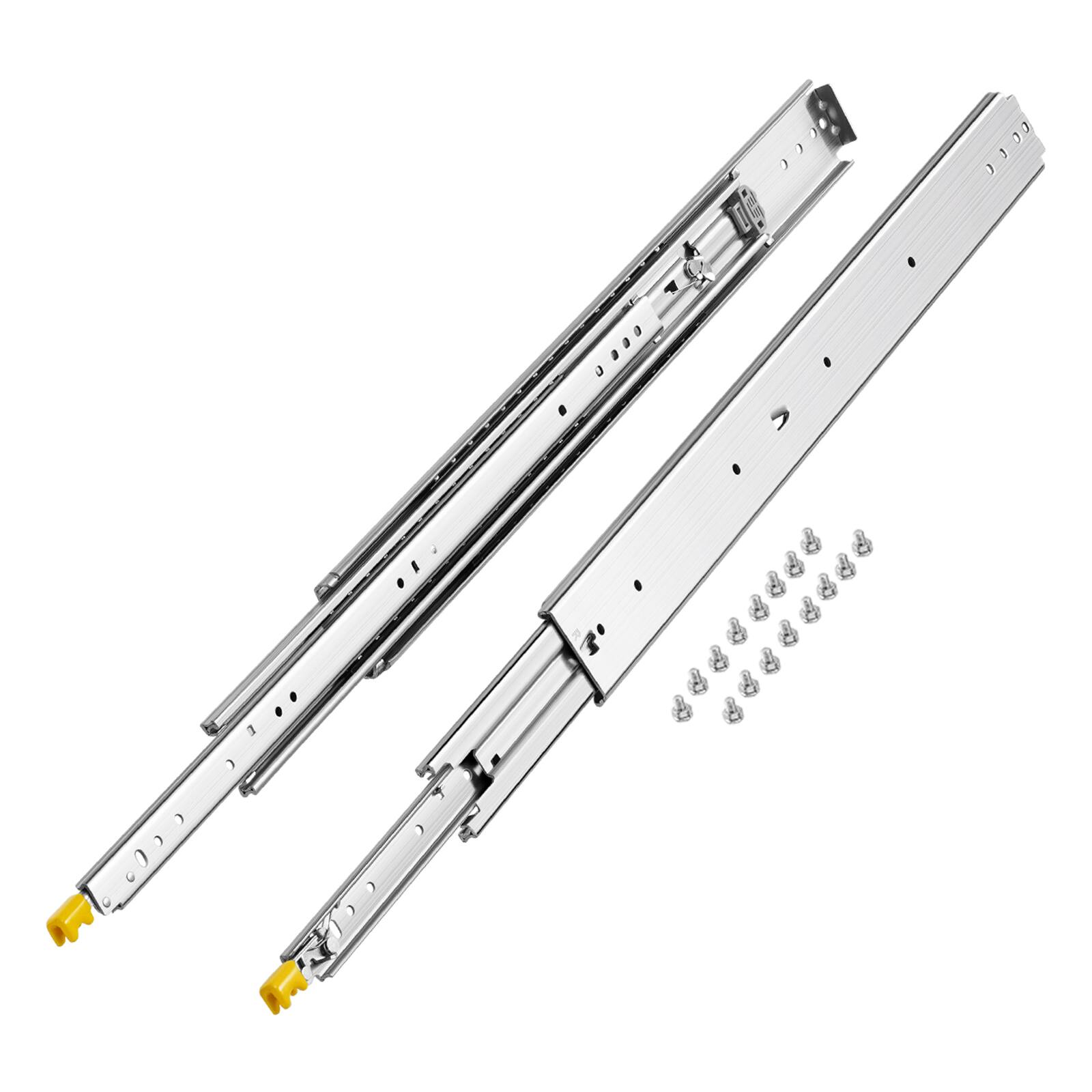 Alt View 5. VEVOR - 1 Pair Full Extension Drawer Slides 18 20 22 28 30 32 36 38 40 44 48 52 56 60 in, 500 lbs Load Capacity Locking Drawer - Silver.