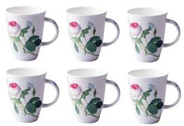 Jiallo - Roy Kirkham LOUISE MUG-PALACE GARDEN, Set of 6, Bone China Ceramic, Made in England - Mutli color