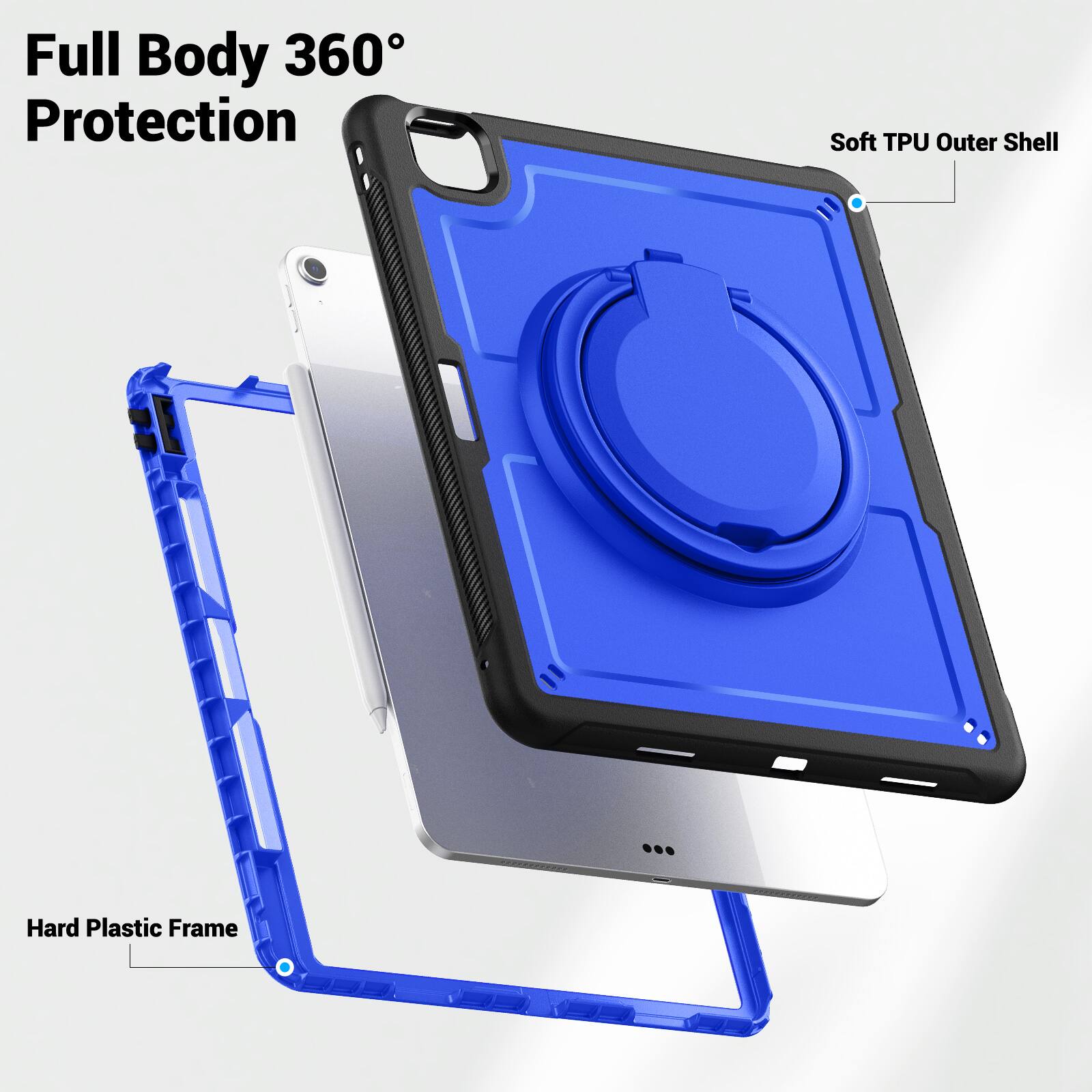Full Body 360° Protection  
Soft TPU Outer Shell  
Hard Plastic Frame