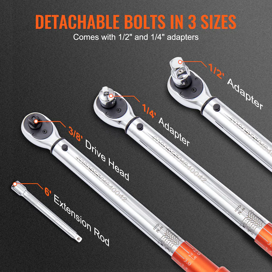 VEVOR Torque Wrench, 3/8 inch Drive Click Torque Wrench 10 80ft.lb/14 ...