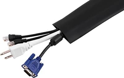 Alt View 2. Cordinate - Cordinate 6 Ft Floor Cord Cover, Rubber, Low Profile, Cable Protector, Black (43003) - Black.