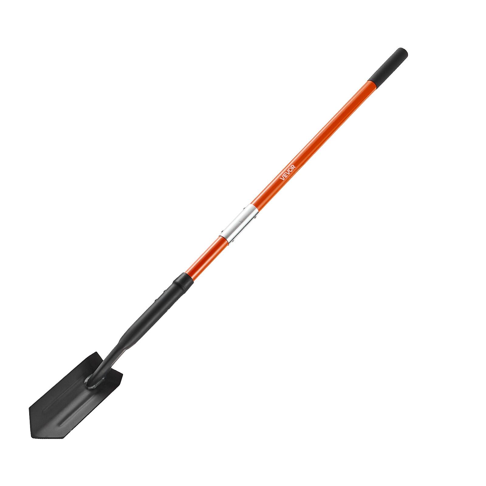 Alt View 5. VEVOR - Trench Shovel,4 in Blade Heavy-Duty Trenching Shovel,Narrow Spade Trench Digger with Handle and Non-Slip Grip,56 in Long - Black, orange.