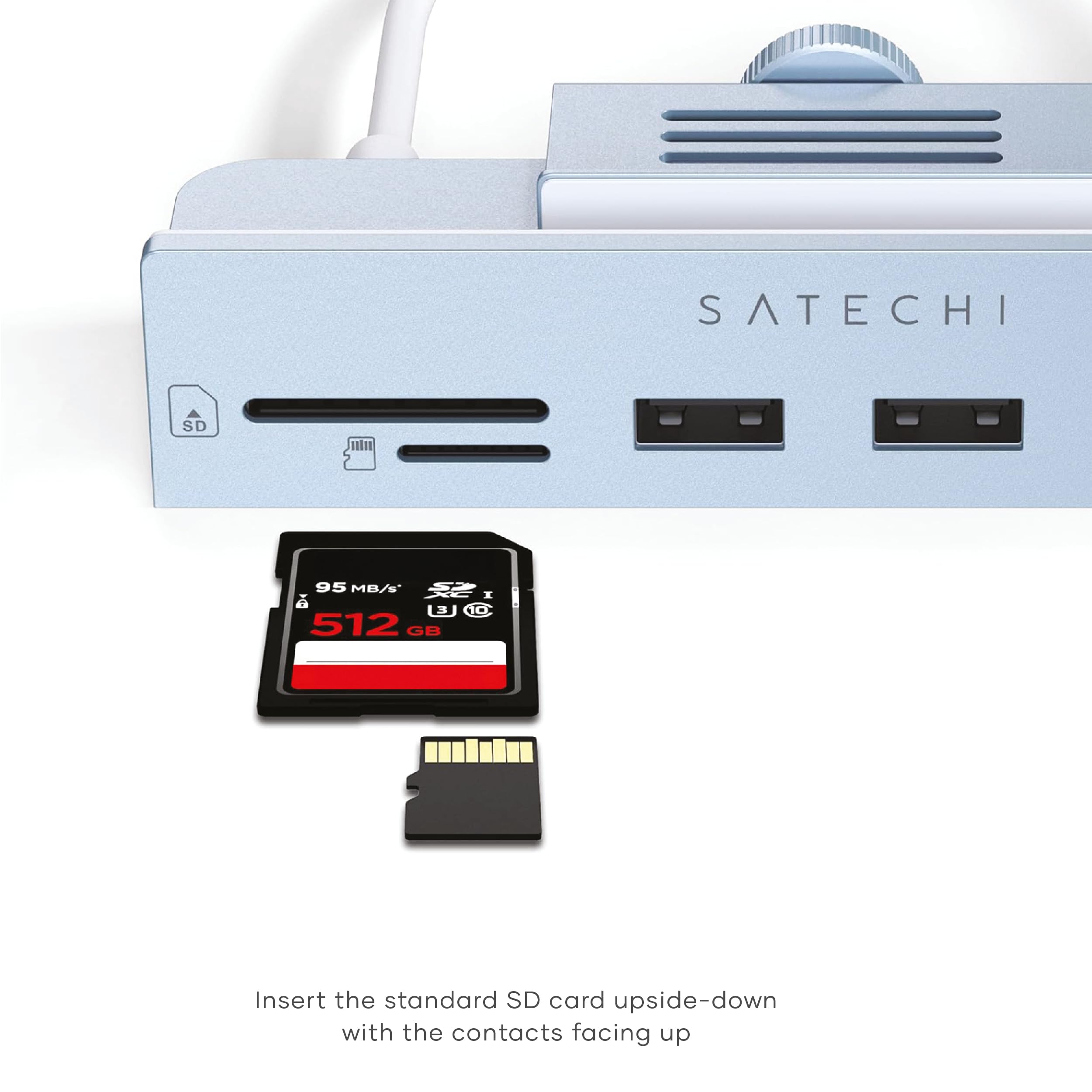 SATECHI SD 95 MB/s S I 3 TC 512 GB

Insert the standard SD card upside-down with the contacts facing up