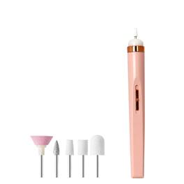 Cluzine - USB Rechargeable Electric Nail Drill with LED Light, 5 Bits for Manicure & Pedicure
