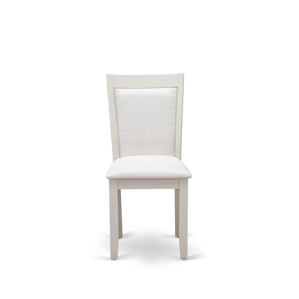 Angle. East West Furniture - X076MZ001-6 6-Pc Table Set Consists of a Dining Table - 4 Cream Parson Chairs and a Wood Bench - Wire Brushed Linen - Multi-Color.