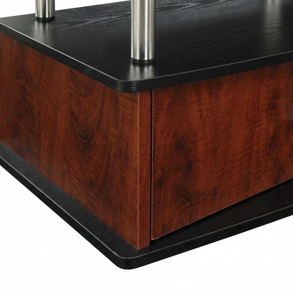 Alt View 3. FurniFact - Cherry/Black TV Stand with Cabinets and Shelves for 55-Inch TVs - Multi.