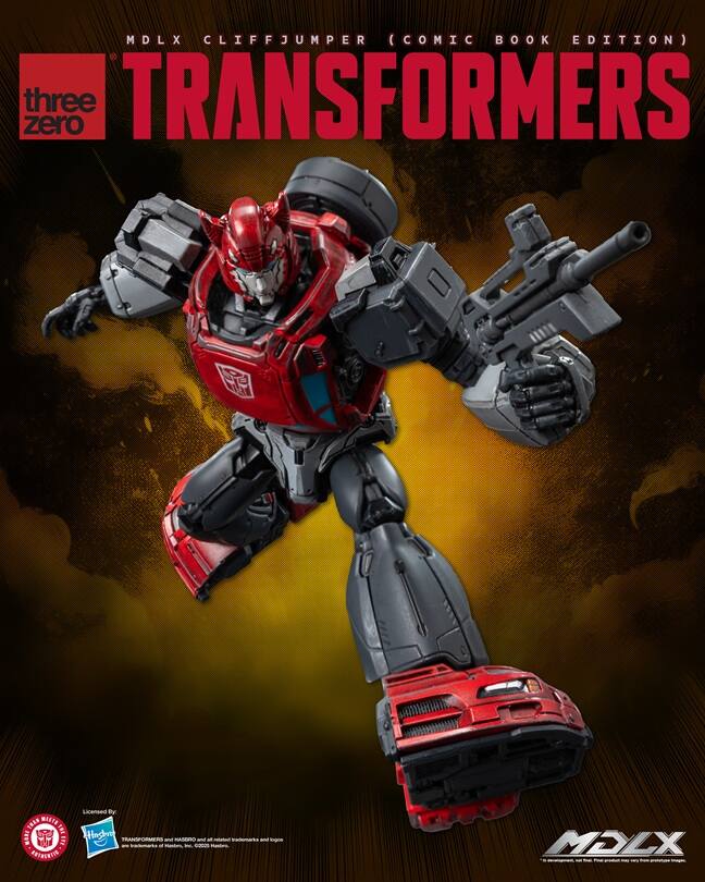 MDLX CLIFFJUMPER (COMIC BOOK EDITION)  
three zero  
TRANSFORMERS  

Licensed by Hasbro  
© 2020 Hasbro. All Rights Reserved.  
TRANSFORMERS and related trademarks and logos are trademarks of Hasbro, Inc. © 2020 Hasbro.