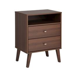 Prepac - Milo 2-drawer Tall Nightstand with Open Shelf - Cherry