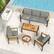 Alt View 3. U-HOMY - 4-Piece Patio Conversation Set with Table, All-Weather Aluminum Furniture for Outdoor Living - Grey.