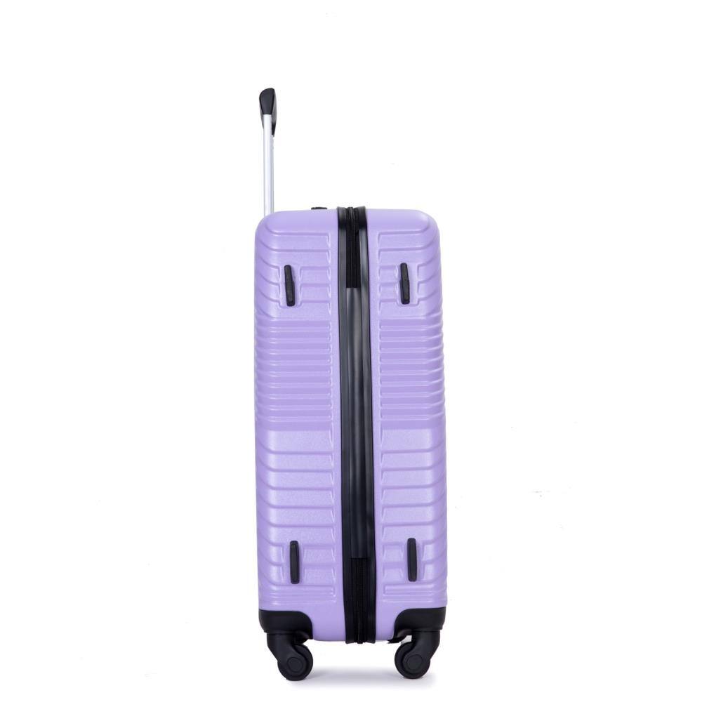 Alt View 2. BreeBe - 3 Piece Luggage Sets PC+ABS Lightweight Suitcase with Spinner Wheels and Hooks - Light Purple.