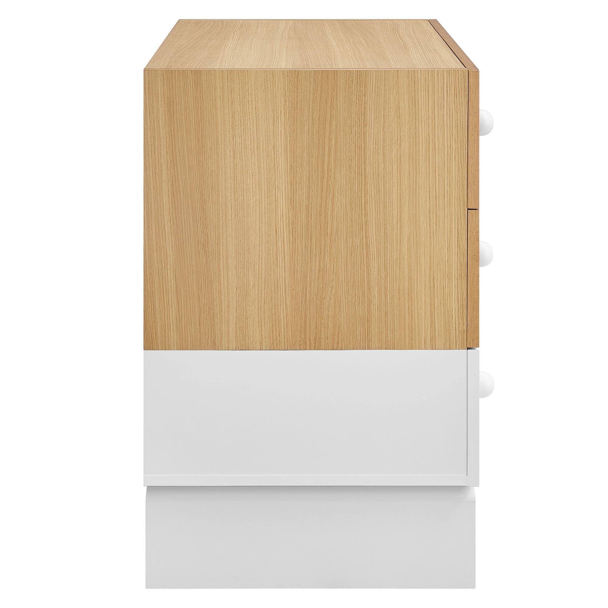 Alt View 2. Modway - Nolia 3-Drawer Color Block Dresser by Modway - Oak White.