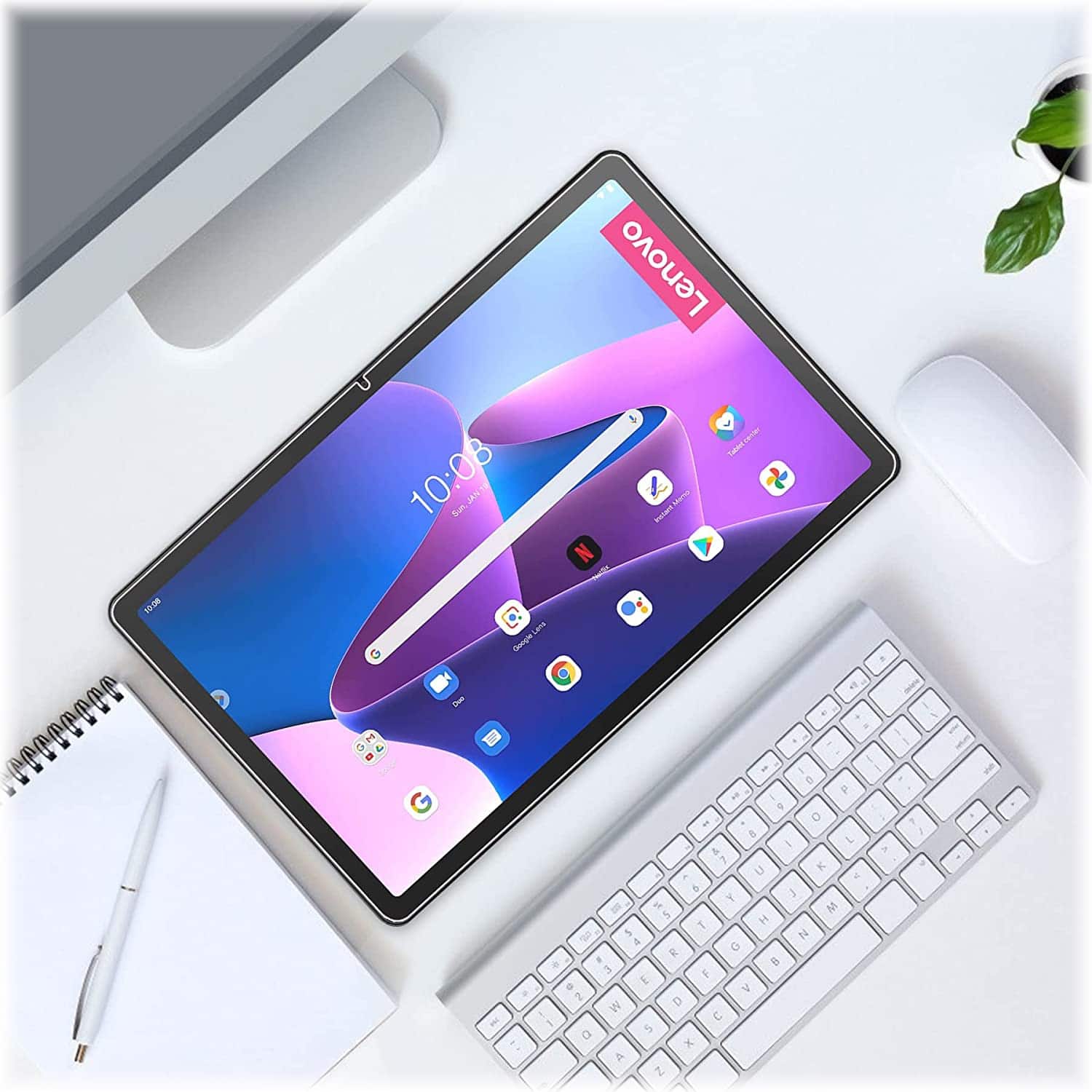 Alt View 11. SaharaCase - ZeroDamage Ultra Strong Tempered Glass Screen Protector for Lenovo Tab M10 Plus (3rd Gen) - Clear.